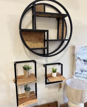 Urban Mango Round Wall Shelf Natural