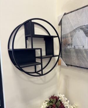Urban Mango Round Wall Shelf in Black