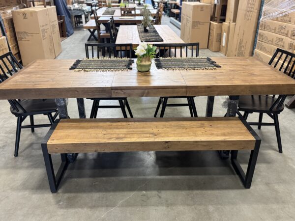 ARRIVING DECEMBER - Brooklyn Large 180/240cm Extending Table, 4 Chairs  & Bench in Cashew