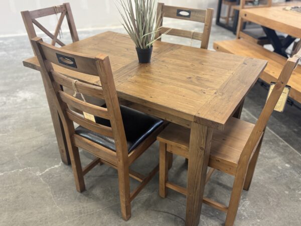 ARRIVING DECEMBER - New England Small Extending Table & 4 Chairs in Cashew - Image 3