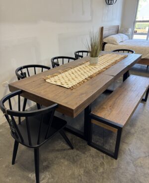 WAREHOUSE SALE - Brooklyn Large 180/240cm Extending Table Set in Cashew