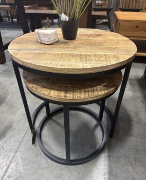 Urban Mango Nest of 2 Round Lamp Tables