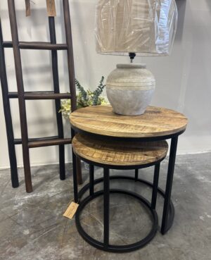 ARRIVES APRIL - Urban Mango Nest of 2 Round Lamp Tables