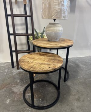 Urban Mango Nest of 2 Round Lamp Tables