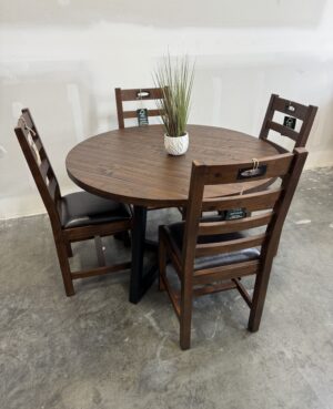 Brooklyn 48” Round Dining Table and 4 Chairs in Coffee Bean - WAREHOUSE SALE