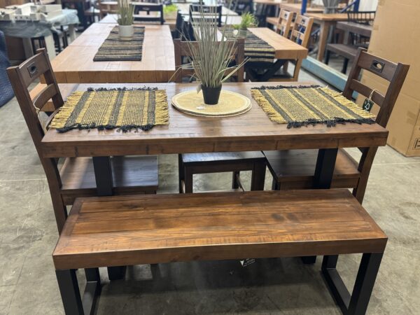 Brooklyn 135/90cm Fixed Top Table Set in Coffee Bean - Image 3