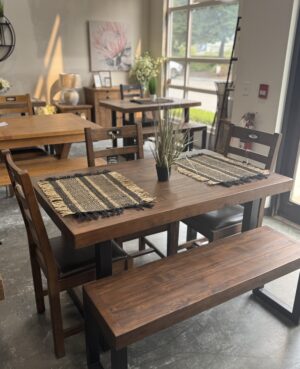 Brooklyn 135/90cm Fixed Top Table Set in Coffee Bean