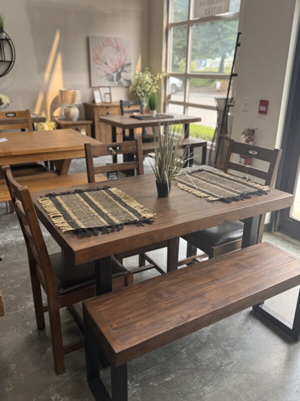 Brooklyn 135/90cm Fixed Top Table Set in Coffee Bean