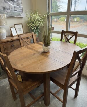 PRE ORDER - Brooklyn 120cm Round Extending Table in Cashew