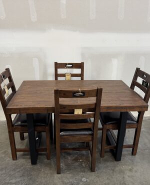 Brooklyn 135/80cm Fixed Top Table in Coffee Bean - WAREHOUSE SALE