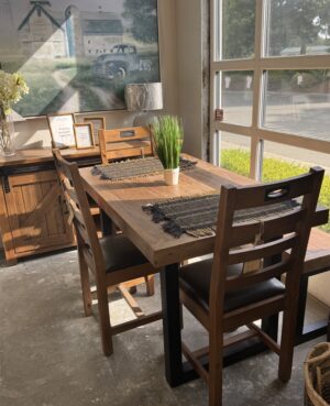 PRE ORDER - Brooklyn 180/90cm Fixed Top Table Set In Cashew