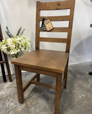 Brooklyn Ladderback Dining Chair with Wood Seat - in Cashew