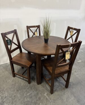 Brooklyn 100cm Round Extending Table in Coffee Bean