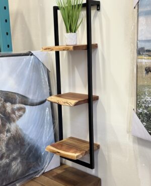 Live Edge & Metal Wall Shelf - Large