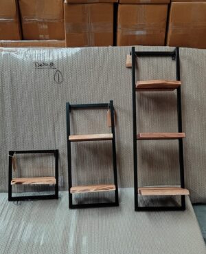 Live Edge & Metal Wall Shelf - Small
