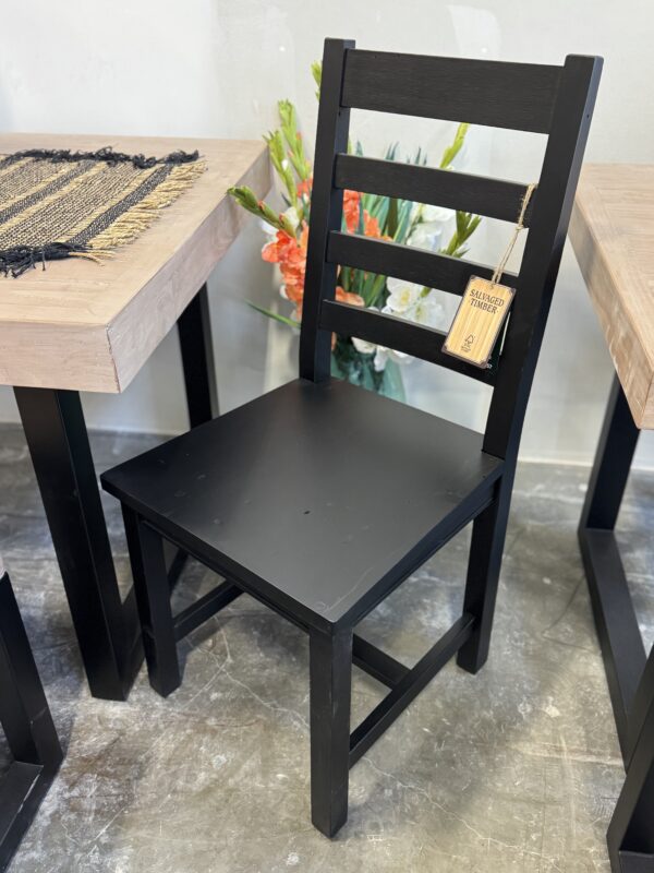Brooklyn Ladderback Dining Chair with Wood Seat in Black