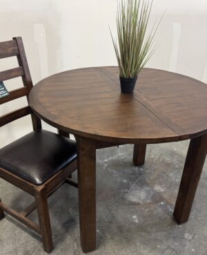 Brooklyn 100cm Round Extending Table & 4 Chairs in Coffee Bean - WAREHOUSE SALE