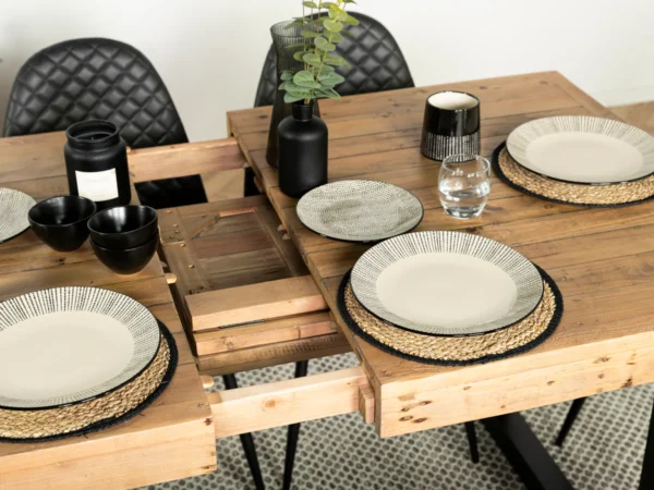 PRE ORDER - Brooklyn Large 180/240cm Extending Table, 4 Chairs & Bench in LIGHT - Image 11