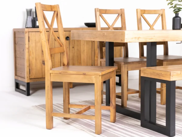 PRE ORDER - Brooklyn Large 180/240cm Extending Table, 4 Chairs & Bench in LIGHT - Image 8