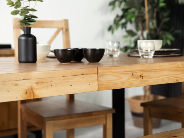 PRE ORDER - Brooklyn Large 180/240cm Extending Table, 4 Chairs & Bench in LIGHT - Image 14