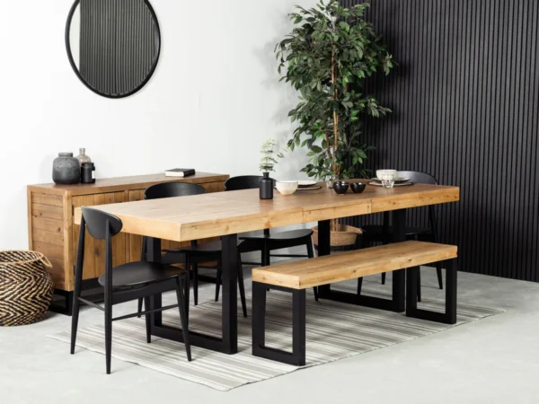 PRE ORDER - Brooklyn Large 180/240cm Extending Table, 4 Chairs & Bench in LIGHT - Image 13