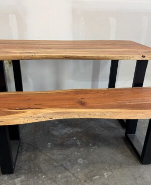 Live Edge 155cm Table & Bench Set - WAREHOUSE SALE