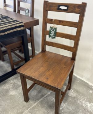 ARRIVES FEBRUARY- Flea Market Dining Chair with Wood Seat in Coffee Bean