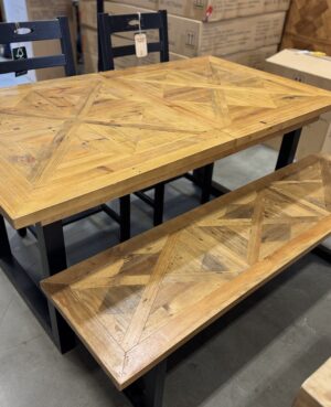 Metro Medium Extension Table and Bench - WAREHOUSE SALE