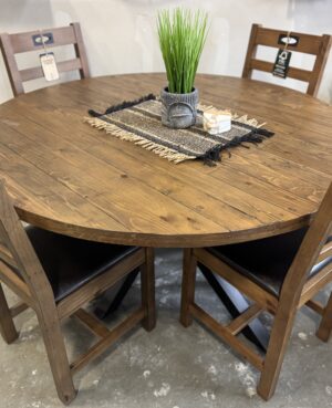 Toronto 54” Round Dining Table & 4 Flea Chairs - WAREHOUSE SALE