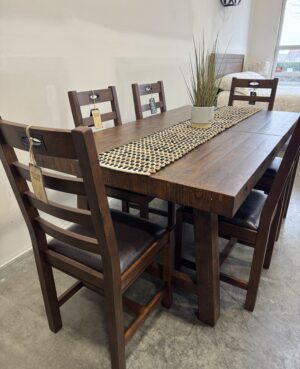 Kai 180/240cm Extending Dining Table & 6 Chairs in Coffee Bean - WAREHOUSE SALE