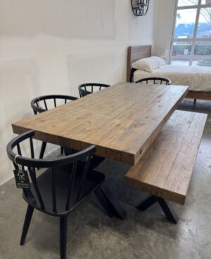Toronto 200cm Table & Small Bench in Old Cashew - DISCONTINUED