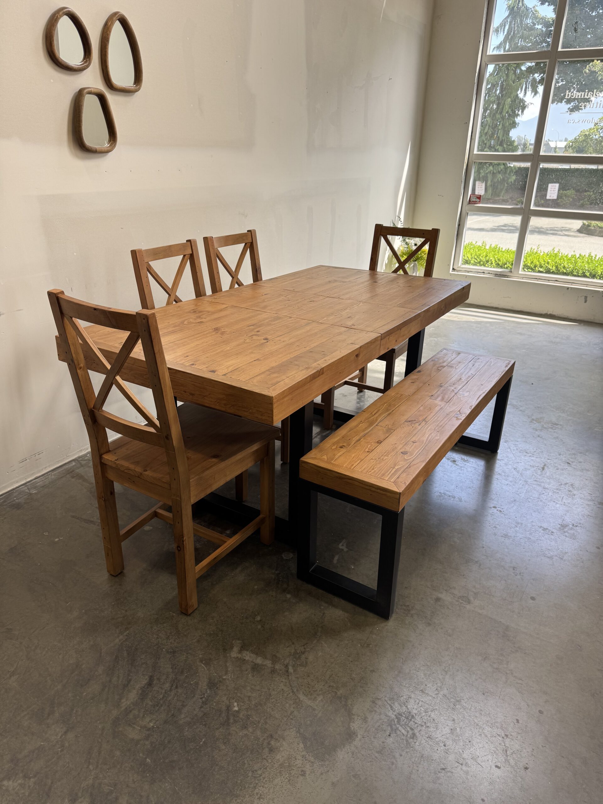 Brooklyn Small 140/180cm Extending Table & Crossback Chair Set in Rustic Natural - Image 3