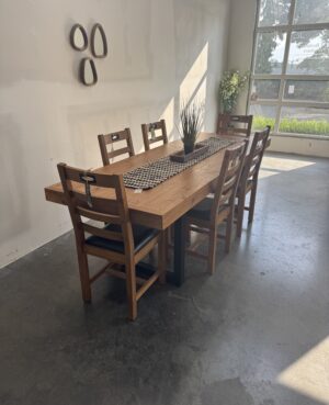 Brooklyn Large 180/240cm Extending Table & 6 Chair Set in Rustic Natural