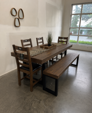 Brooklyn 200/90cm Fixed Top Table Set In Coffee Bean - ARRIVES SEPT