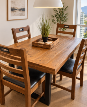 Brooklyn 135/80cm Fixed Top Table in Cashew