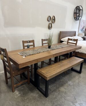 ARRIVES JULY - Brooklyn Large 180/240cm Extending Table Set in Cashew