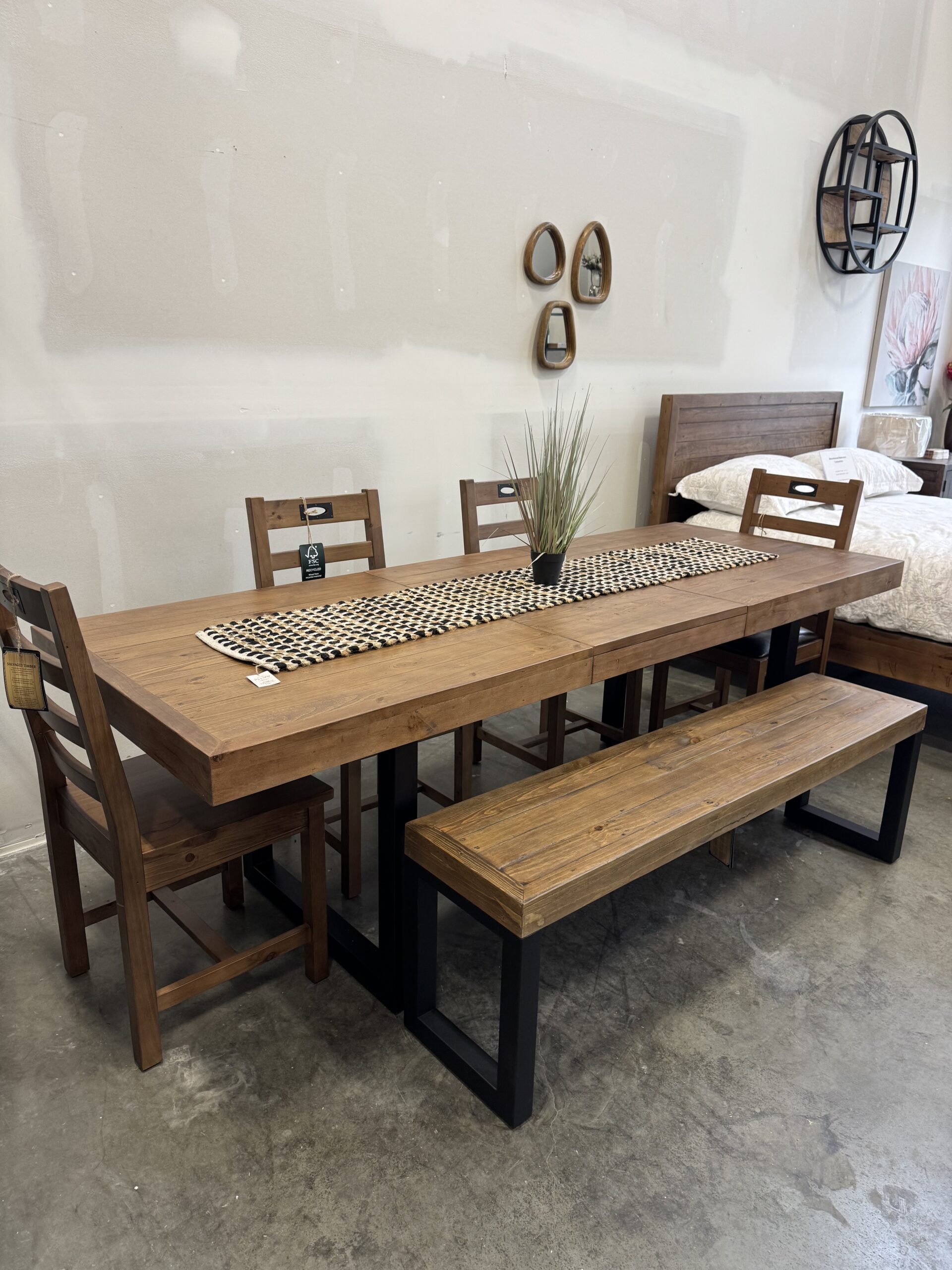 ARRIVES JUNE - Brooklyn Large 180/240cm Extending Table Set in Cashew - Image 16