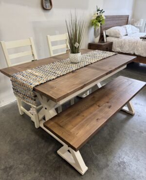 Newport Small 140/180cm Extending Dining Table Set in Two Tone