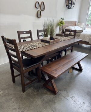 Bavaria Small 140/80cm Extending Dining Table Set in Coffee Bean