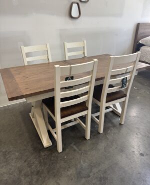 Newport Large 180/220cm Extending Dining Table & 6 Chair Set in Two Tone