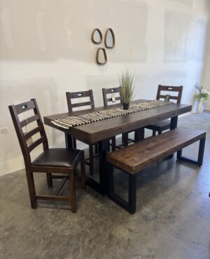 Brooklyn 200/90cm Fixed Top Table Set In Coffee Bean - ARRIVES AUG