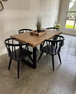 Brooklyn 135/80cm Fixed Top Table & 4 Bogart Chairs in Cashew - ARRIVES OCT