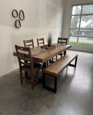 Brooklyn 200/90cm Fixed Top Table & Flea Market Chairs In Cashew