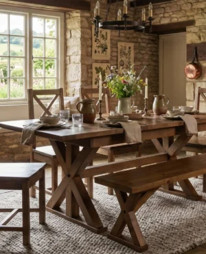 Bavaria Small 140/180cm Extending Dining Table in Cashew