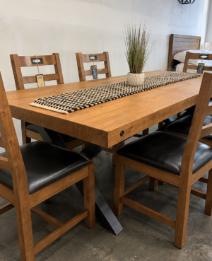 Toronto 200cm Fixed Top Table & 6 Chair Set in Rustic Natural
