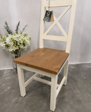 Newport Crossback Dining Chair in White Two Tone