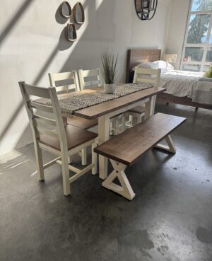 Newport Small Extending Dining Table, 4 Chairs plus Bench