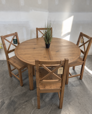 Brooklyn 120cm Round Extending Table in Cashew