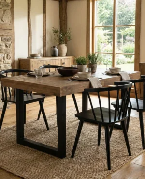 ARRIVES JULY - Brooklyn Small 140/180cm  Extending Table & 4 Chairs in Cashew