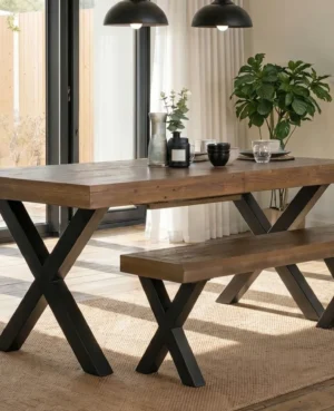 Brooklyn Small 140cm X Leg Bench in Cashew